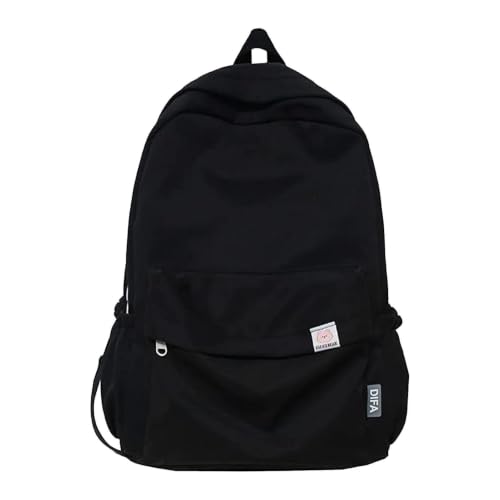 Mochila unisex impermeable en color negro para uso diario escolar y viajes