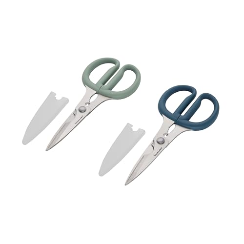 Image of KitchenAid 2-Piece Multipurpose Shear Set, Versatile Scissors with Nutcracker, Bottle Opener, Ergonomic Handles with Protective Blade Covers