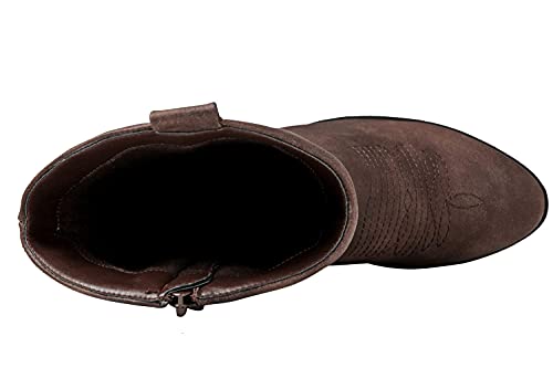 Image of GLOBALWIN Women's Mid Calf The Western Cowgirl Boots Fashion Cowboy Boots For Women Chunky Low Heel