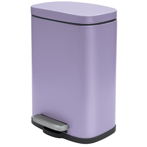 Spirella - Treteimer AKIRA 5 Liter, Edelstahl, Soft-Close mit Inneneimer, Badezimmer, Abfalleimer mit Fallbremse, Matt Lavendel Spirella - Treteimer AKIRA 5 Liter, Edelstahl, Soft-Close mit Inneneimer, Badezimmer, Abfalleimer mit Fallbremse, Matt Lavendel