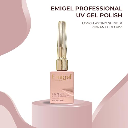 Emigel Professional UV Gel Polish LILAC GREY - E001| Cured With UV LED Lamp | For Permanent Nail Extension 12ml