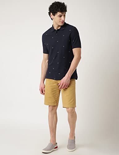 Image of Marks & Spencer Mens Printed Cotton Polo Neck Regular Fit T-Shirt