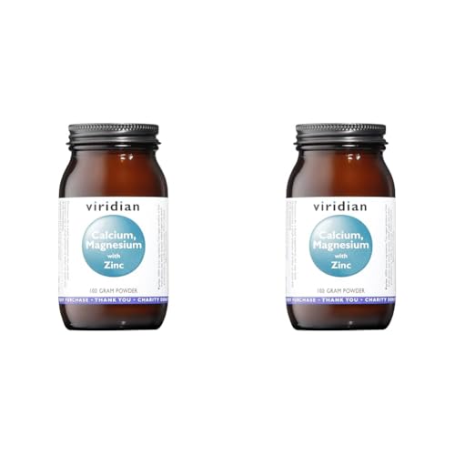 Viridian Calcio, Magnesio y Zinc con Vitamina C - 100 gr (Paquete de 2)
