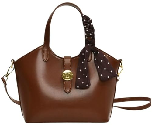 Women’s Convertible Top Handle Bag for All-season Capacity Retro Stylish PU Leather Shoulder Bag for Trendy 2025