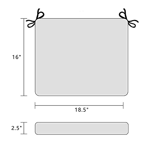 Pcinfuns Outdoor Patio Cushions 18.5 X 16 Inches Water-Resistant Squared Chair Cushion For Garden Patio Furniture Chair Pads,Black #TOP2