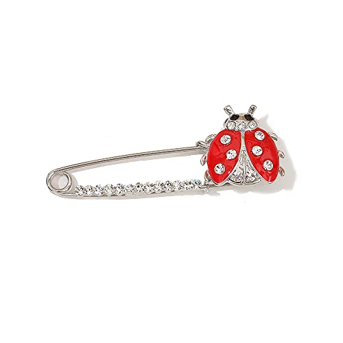 Image of Dainty Butterfly Brooch Pin Crystal Rhinestone Dragonfly Ladybug Pins Lapel Sweater Shawl Scarves Clips Safery Pins Dress Shirt Brooches Pins for Women Girls Fashion Jewelry Gifts Clothes Accessories