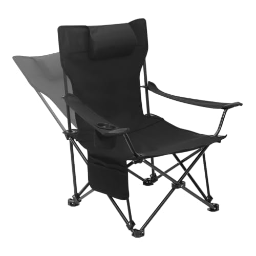 WOLTU Silla de Camping Plegable y Portátil, Negro