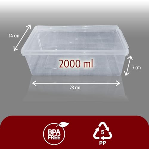 2000 ml Şeffaf Buzdolabı Saklama Kabı, Kendinden Kapaklı Derin Dondurucu Kabı, Buzluk Kutusu, Dolap Organizeri, Mutfak Düzenleyici, BPA FREE (5)
