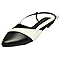 Sapatilha Slingback Feminina, Bico Fino, Couro Sintético Texturizado, Caramelo, Preto, Branco, Offwhite, Confortável Casual, Social, 40 ao 44, Aberta Atrás