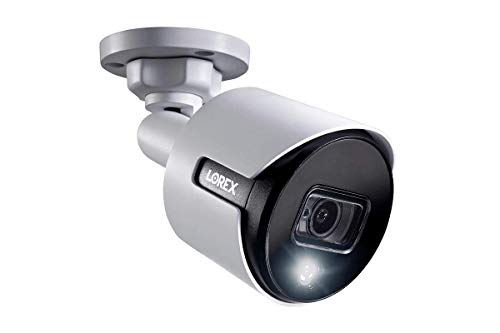 Lorex C581DA Indoor/Outdoor 2K 5MP Super Analog HD Active Deterrence Bullet Camera, 2.8mm, 135ft IR Night Vision, CNV, Works with D841/D841B Series, Only Camera, White (Renewed)