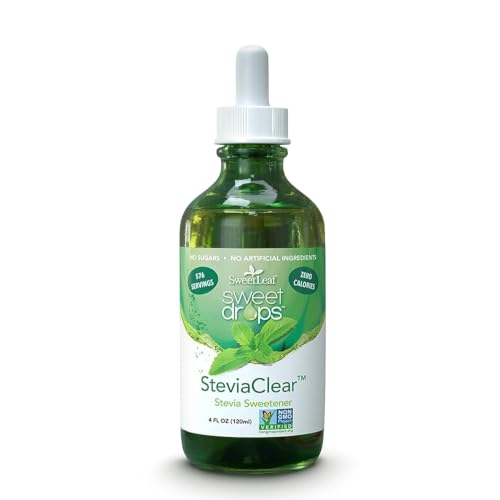 SweetLeaf Stevia Drops Liquid Sweetener, SteviaClear - 4 Fl Oz, Pack of 1