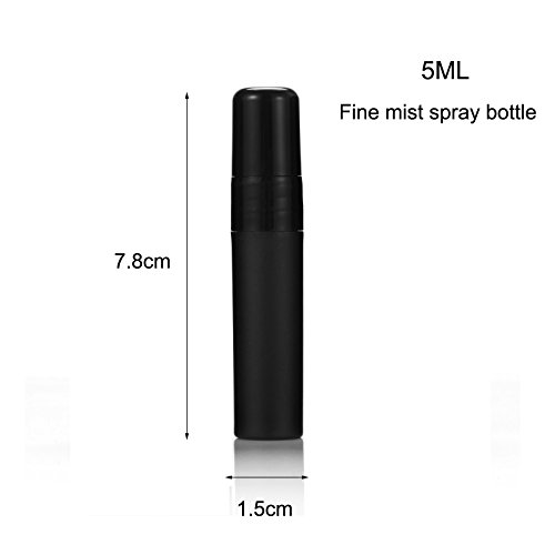Elfenstall- Cool Black 25Pcs 5Ml 1/6Oz Atomizer Empty Matte Plastic Fine Mist Spray Bottle Refillable Fragrance Perfume Scent Sample Bottle For Travel Party Makeup Tool #TOP3