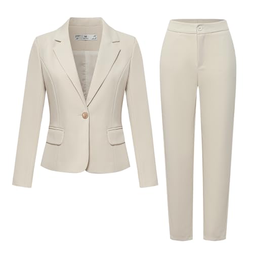 Women's Two-Piece Suit Suit Single Button Spring and Fall Casual Long-Sleeved Suit Slim Business Pants