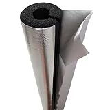 Aislamiento de Tuberías para Exterior Aislante Tubo Aire Acondicionado Coquilla Aislamiento de Aluminio Autoadhesivo Anticongelante Manguera Aislante de Caucho(DI22mm x E15mm x 0.95m)