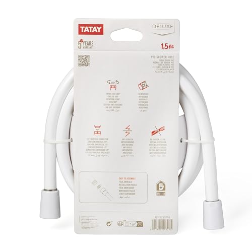 Tatay Brauseschlauch, Polyvinylchlorid (PVC), Farbe Weiß. Mabe 2.3 x 150 cm