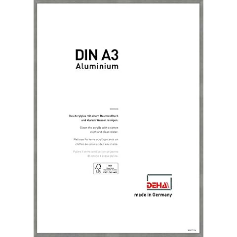 DEHA Bilderrahmen Aluminium Tribeca | 29,7x42 cm (A3) | Struktur Grau Matt Cover