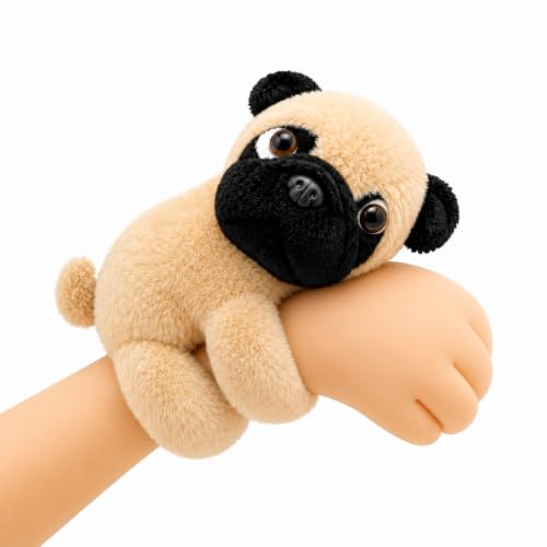 Image of Cute Animal Fur Plush Slap Wristband for Kids -Soft Toy Bracelet, Adjustable Snap Band for Boys & Girls