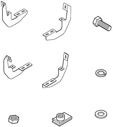 Diagram of bracket kit components including brackets, bolts, nuts, and washers.