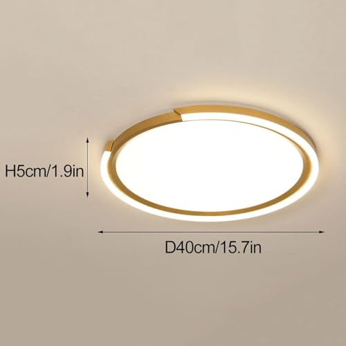 Plafonnier LED chic avec coutures apparentes et finition or - 7
