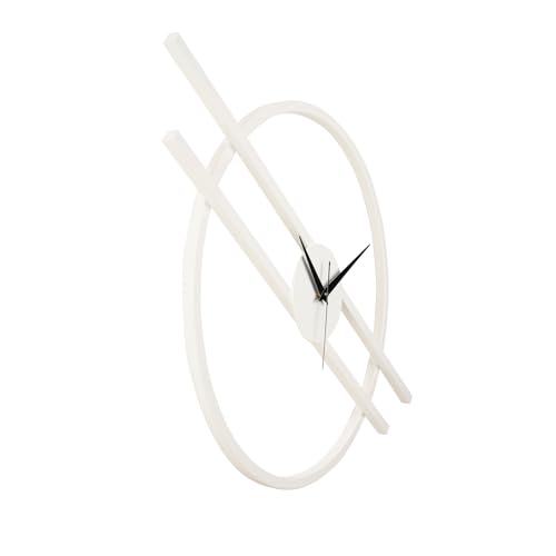Image of Wakefit Metal Analog Wall Clock Big | 28 Inch | Laser Cut Abstract Home Decor & Gifting Option | for Living Room Study Bedroom & Office Decor | Hushka Metal Wall Clock 700MM White