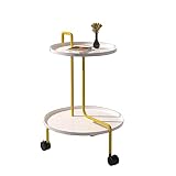 Oupai Table d'appoint Canapé De Salon Minimaliste Mobile Et Table Basse, Chariot à Palettes De 2 Niveaux, 3 Couleurs Tables Basses(Size:19.68 * 19.68 * 28.93in,Color:Jaune)