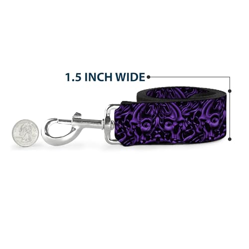 Laisse crânes Buckle Down large de 3,8 cm avec fermeture solide