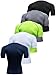 5 Pack Men's Compression Shirts Short Sleeve Athletic Workout Sports Undershirt Base Layer Top for All Seasons (US, Alpha, Small, Regular, Regular, 1黑/1白/1灰/1荧光绿/1藏蓝)