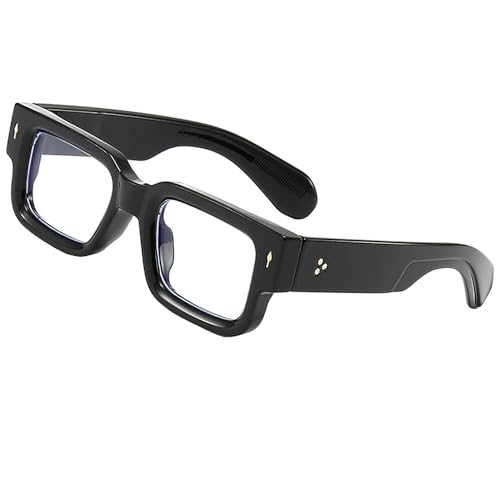 Teumire Thick Square Frame Glasses for Women Men Chunky Rectangle Non Prescription Blue Light...