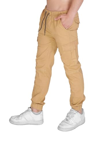 Elara Pantalones cargo para hombre Slimfit, beige, S