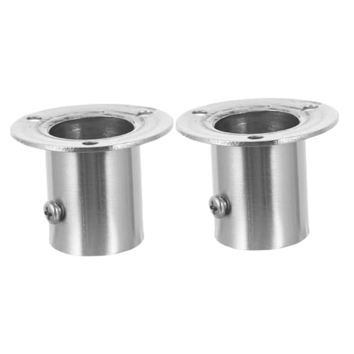 Parliky 2Pcs Stainless Steel Closet Rod Holder Heavy Duty Shower Curtain Rod Support Wardrobe Socket for Clothes Bathroom Kitchen Material Elegant Design