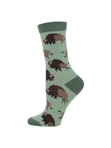 Image of WHD Buffalo Crew Socks for Women & Men | Fun Animal Socks, Nature Lover Gift