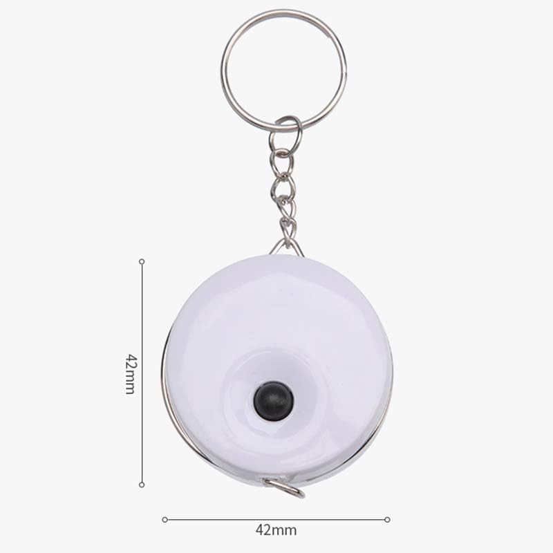 PROBON Retractable Mini Tape Measure Keychain with dimensions indicated