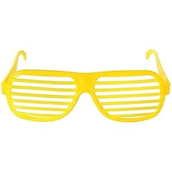 Persianas Amarillas kawehiop Gafas de Sol con Obturador, Plegables y cómodas, Ligeras de Llevar, Gafas con persiana de plástico, Gafas con persiana, Amarillo, tamaño Libre