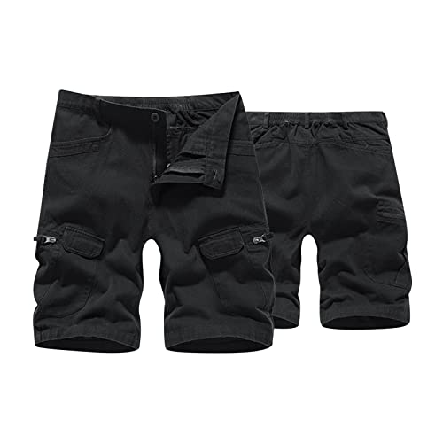 Shorts cargo tácticos para hombre con bolsillos y cinturilla elástica miniatura 2