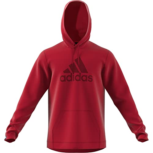 adidas Men's Game and Go Big Badge of Sport Hoodie, Team Victory Red/Team Victory Red, Medium