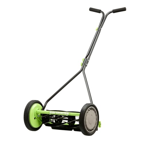Image of Earthwise 1715-16EW 16-Inch 7-Blade Push Reel Lawn Mower, Grey