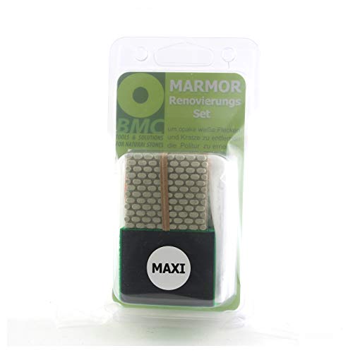 BRICO MARBLE CARE Marmeren renovatieset Maxi voor het polijsten van marmer door zuurcorrosie beschadigd