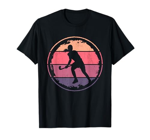 Feldhockey Vintage Mädchen Hockeyspieler T-Shirt