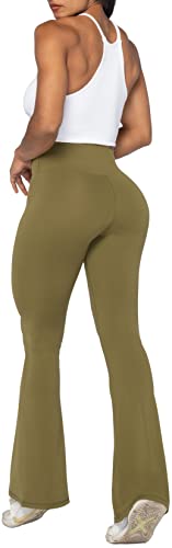 Image of Sunzel Flare Leggings, Crossover Yoga Pants with Tummy Control, High-Waisted and Wide Leg