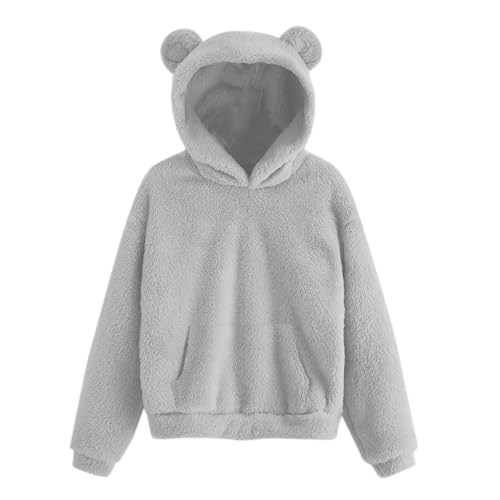 Sweat-shirt à capuche en polaire contre le froid : confort chaud adulte ours