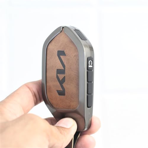 Image of Metal Car KeyCover for New Seltos 2026 | Syros | EV6 EV9 - 4 Button Smart Key (Metal Leather)