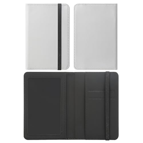 10 pieces DIY Sublimation Blank Passport Holder Covers, Black PU