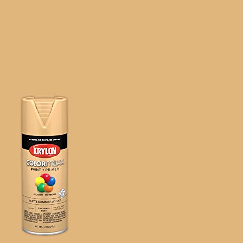 Image of Krylon 5595 K05595007 COLORmaxx, Summer Wheat, Matte-12 Ounce Aerosol Paint, (Pack of 1)