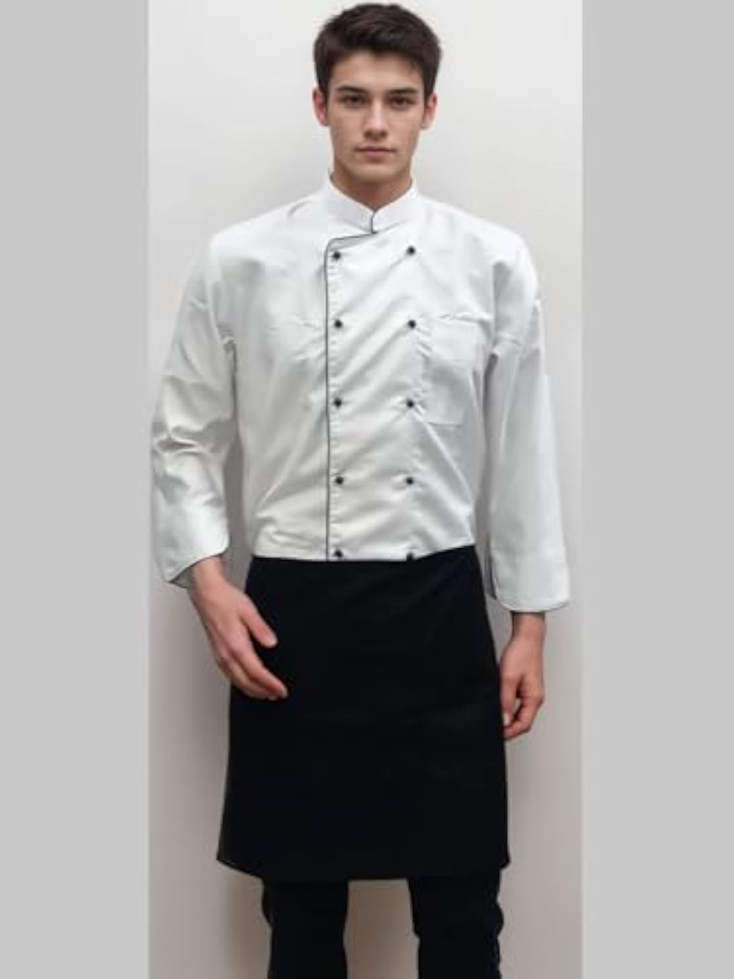 Half Apron, Black, Cotton, Classic Style