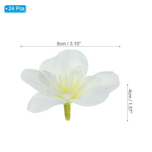 PATIKIL Artificial Orchid Petals, 24Pcs Faux Orchid Flower Head Fake Butterfly Flowers Crafts for Home Wedding Decoration Cream White - Image 2