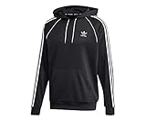 Poliéster adidas Originals Sudadera con capucha Trefoil Essentials para hombre, Negro/Blanco, XX-Large