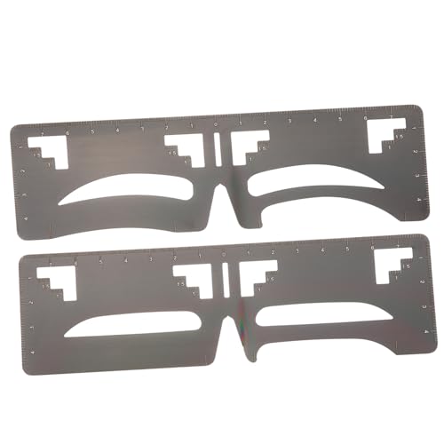 Healeved 2 piezas Herramienta Profesional para Cejas Regla de Acero Inoxidable para Diseño y Medición Simétrica Plantilla Flexible para Maquillaje Facial Femenina