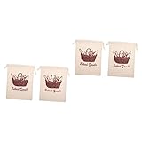 HEMOTON 4 Stück Brotbeutel Mit Kordelzug Leinen-Brotbeutel Reise-Aufbewahrungsbeutel Gemüsebehälter -Einkaufstaschen Baumwollbeutel Schmuckbeutel Mit Kordelzug Brotbeutel