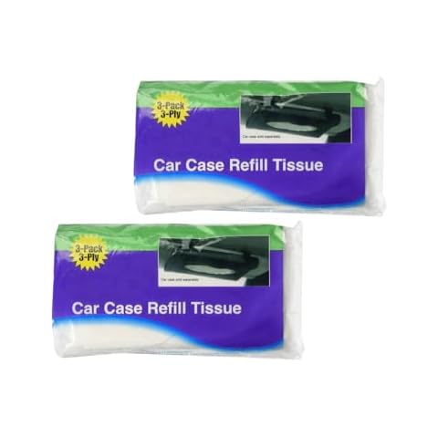 Car Case Visor Facial Tissues Refill 3 Ply Tissue Wipes 6 Refills (2 Bags) Cover