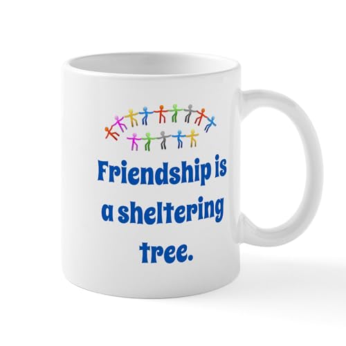 Taza de cerámica 11 oz amistad con frase miniatura 1